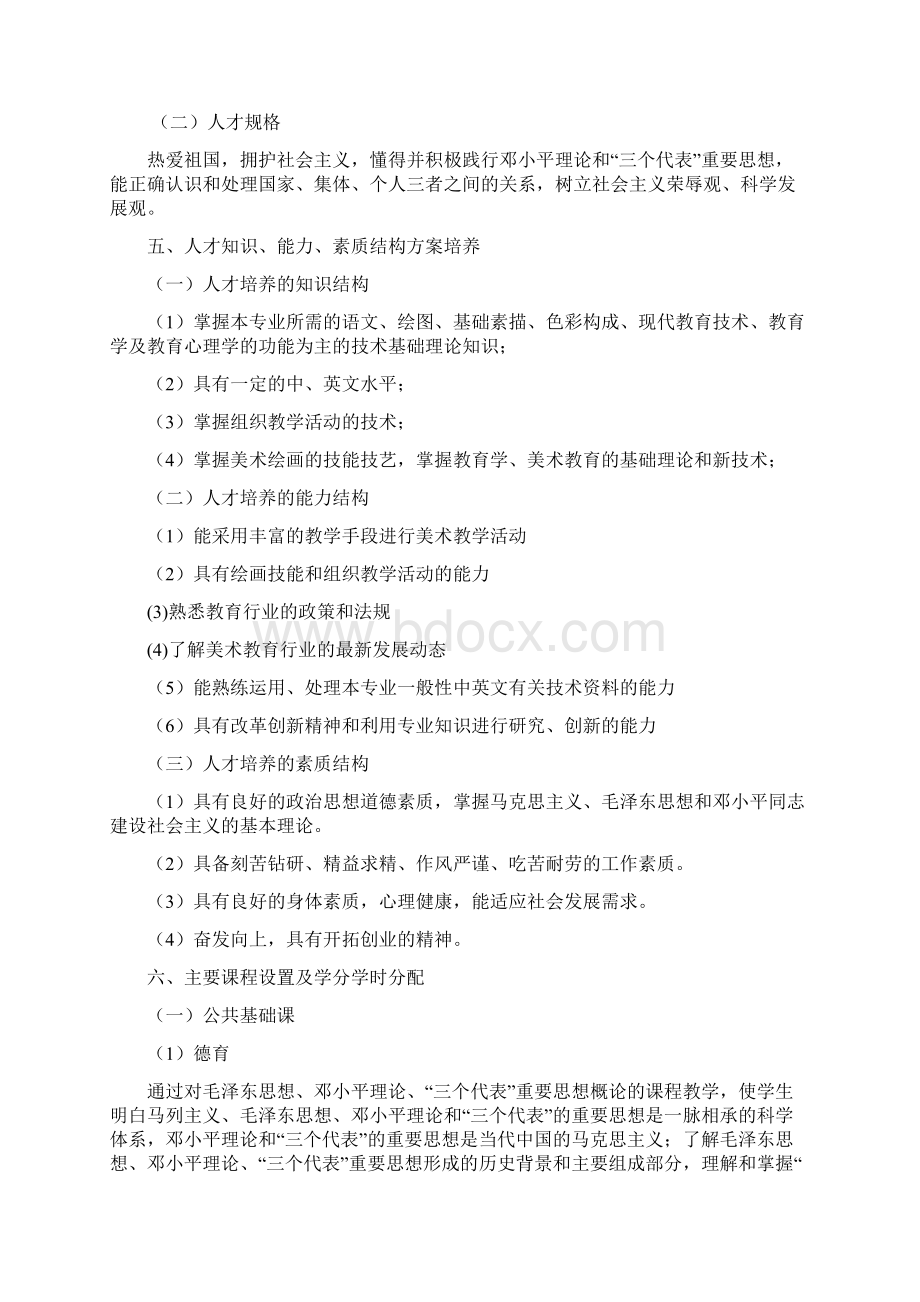 美术教育专业教学计划.docx_第2页