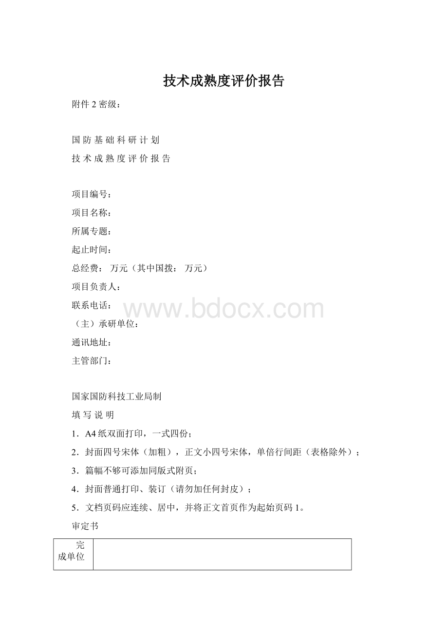 技术成熟度评价报告Word格式文档下载.docx