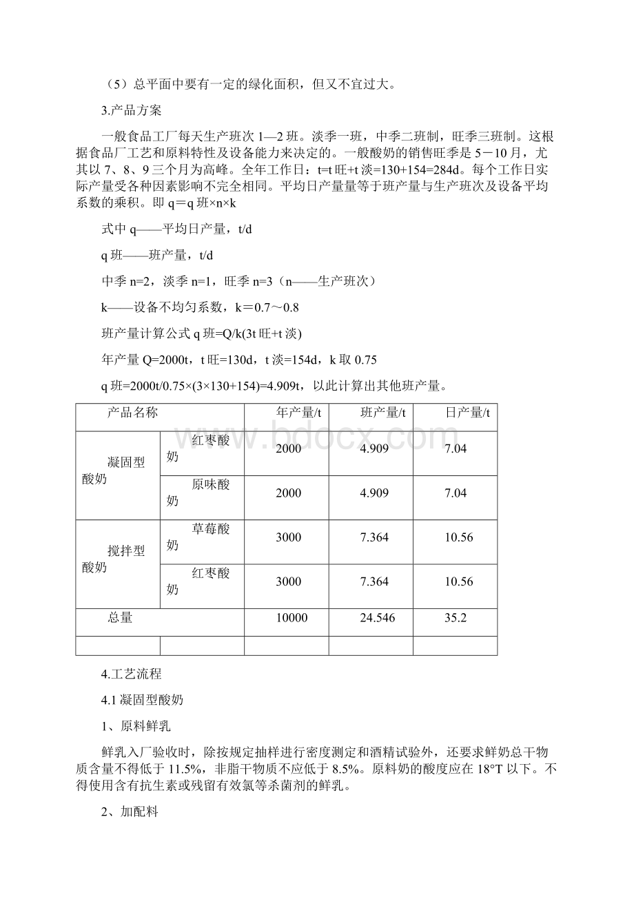 年产1万吨酸奶工厂设计Word下载.docx_第2页