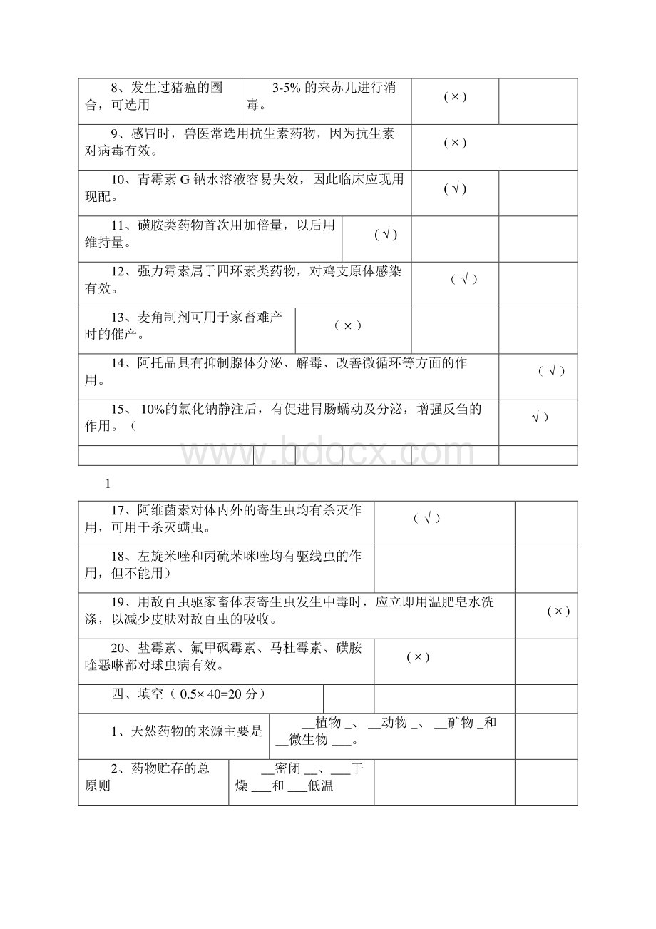 兽医药理学考试试题及标准答案.docx_第3页