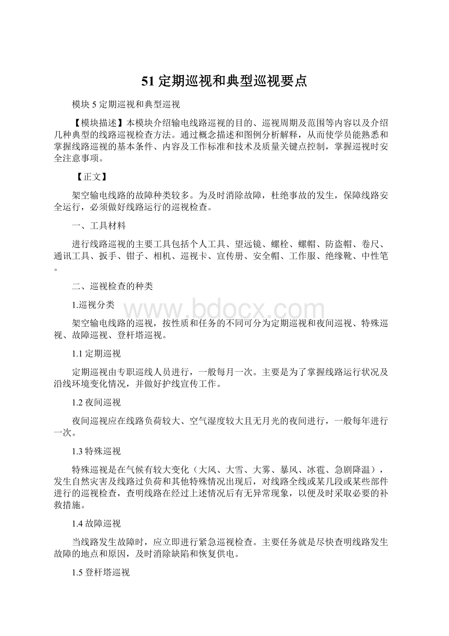 51定期巡视和典型巡视要点Word文件下载.docx