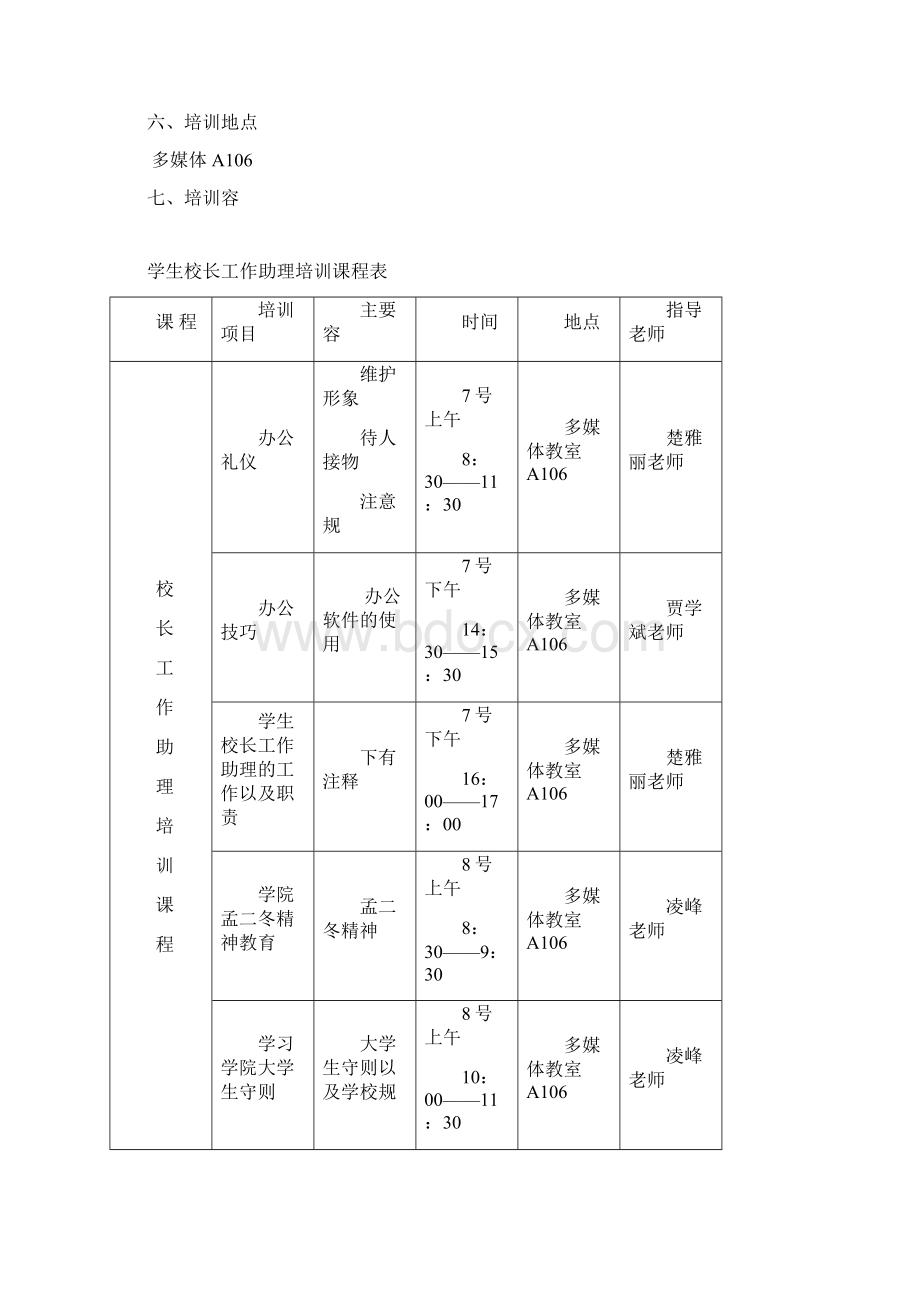 校长工作助理培训计划书Word文档下载推荐.docx_第2页