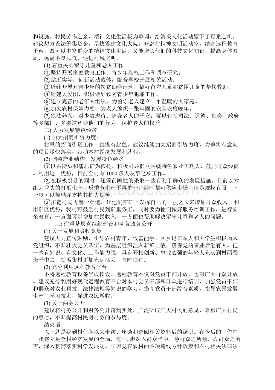 大学生村官调研报告范本文档格式.docx_第3页