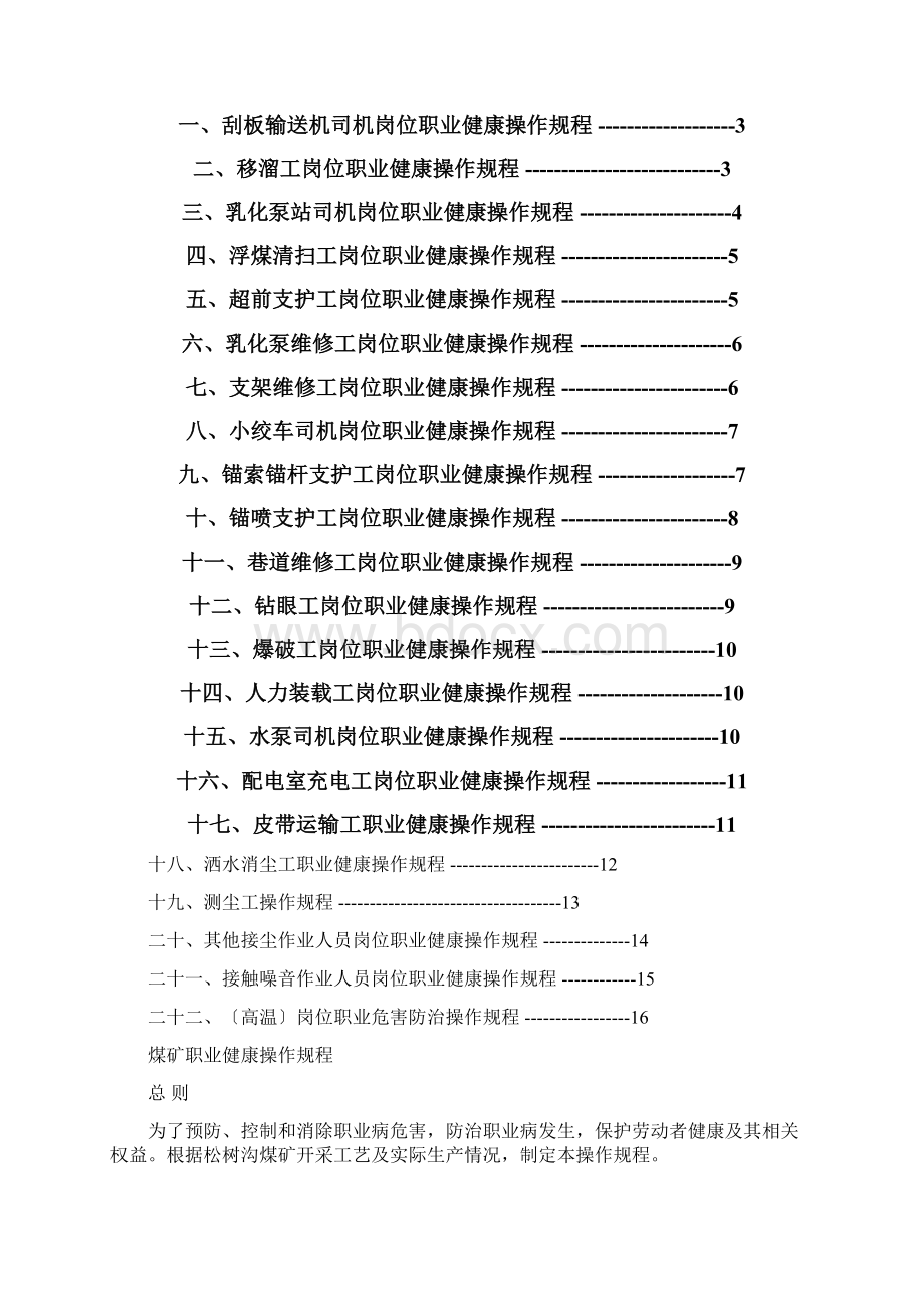 煤矿职业健康操作规程.docx_第2页