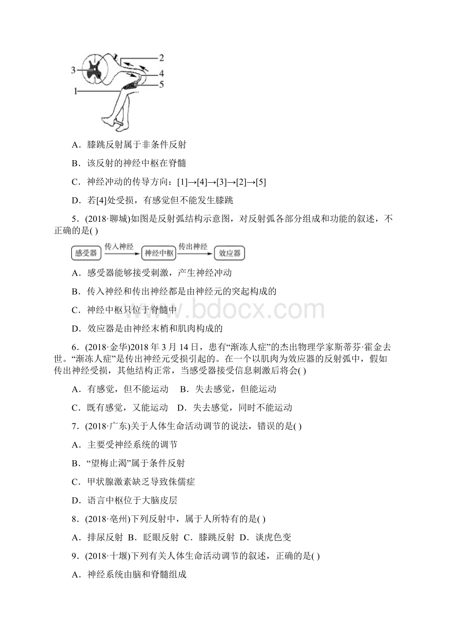 山东省枣庄市中考生物总复习第三单元 第五章 真题模拟实训.docx_第2页