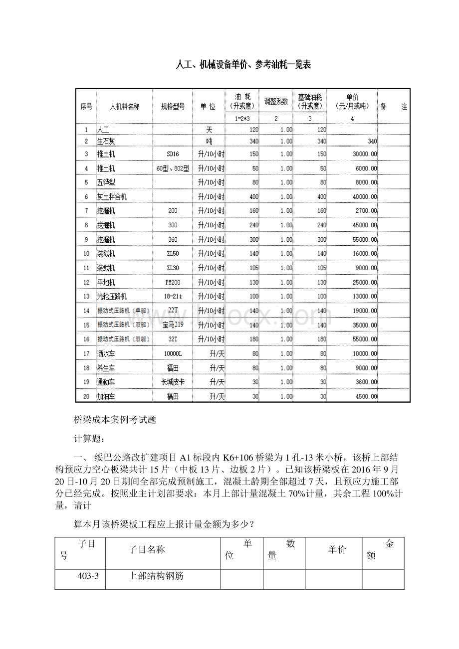 路基路面桥涵成本案例考试题及答案.docx_第3页