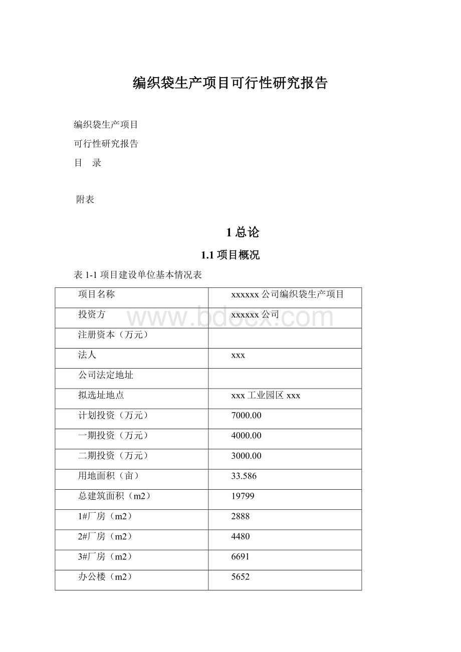 编织袋生产项目可行性研究报告.docx