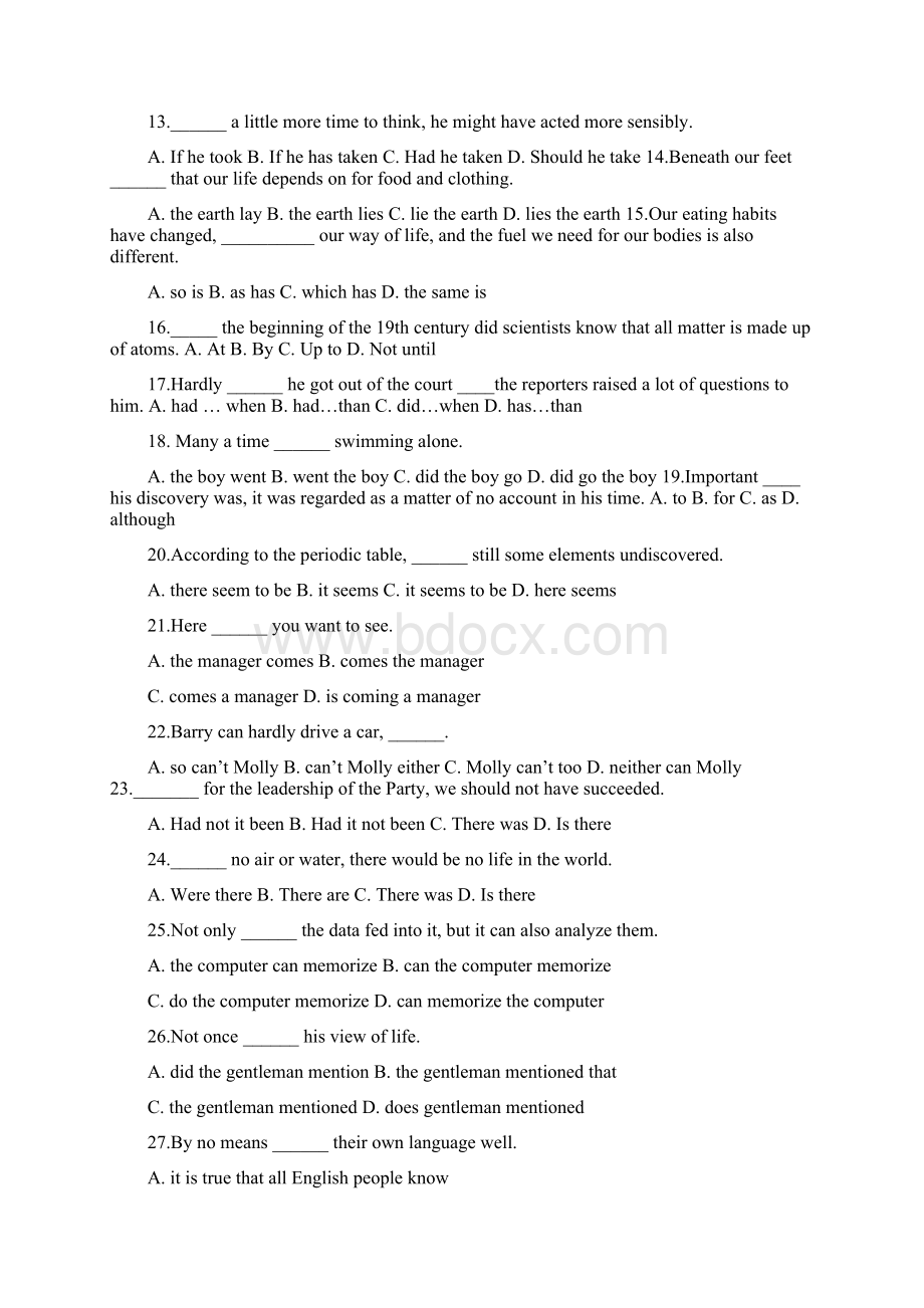 倒装句练习题及答案.docx_第2页