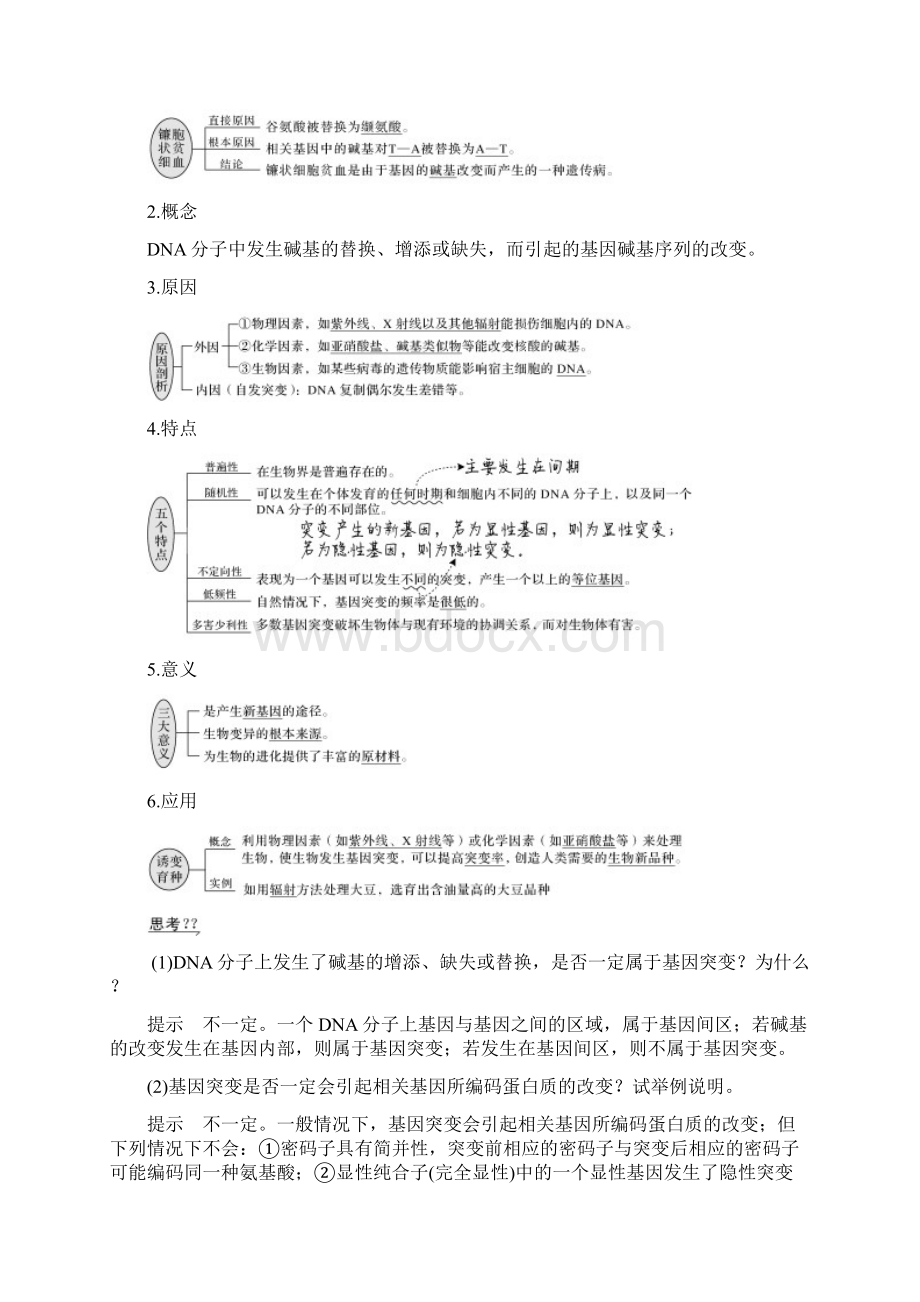 学年新教材高中生物第五章基因突变及其他变异第1节基因突变和基因重组教案人教版必修二.docx_第2页