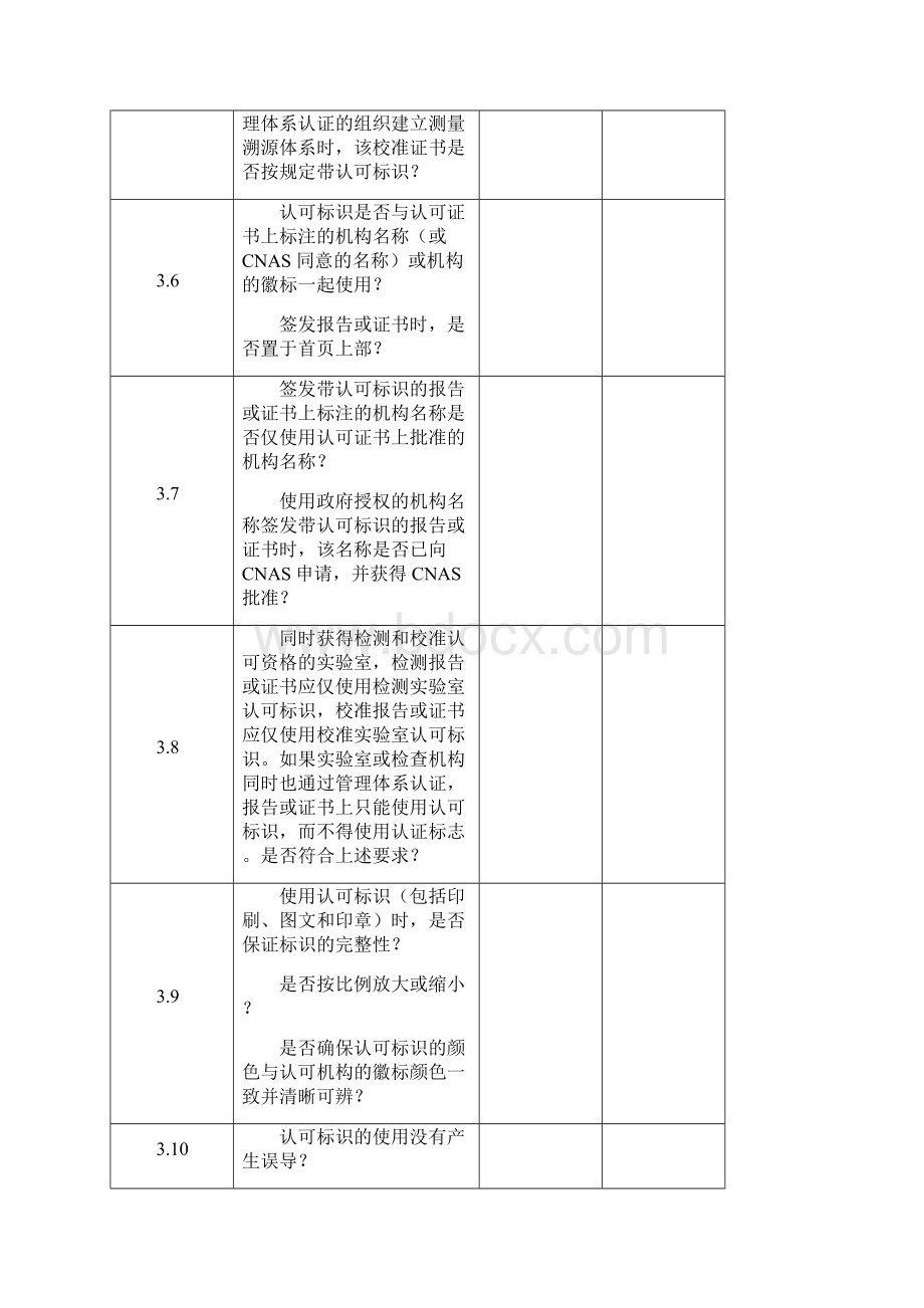 实验室检查机构认可标识使用和认可状态声明核查情况Word文档格式.docx_第3页