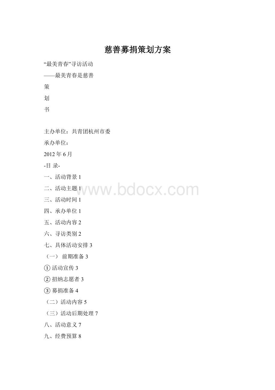 慈善募捐策划方案.docx