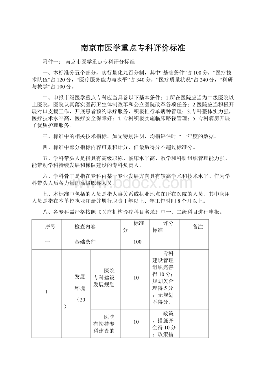 南京市医学重点专科评价标准.docx_第1页