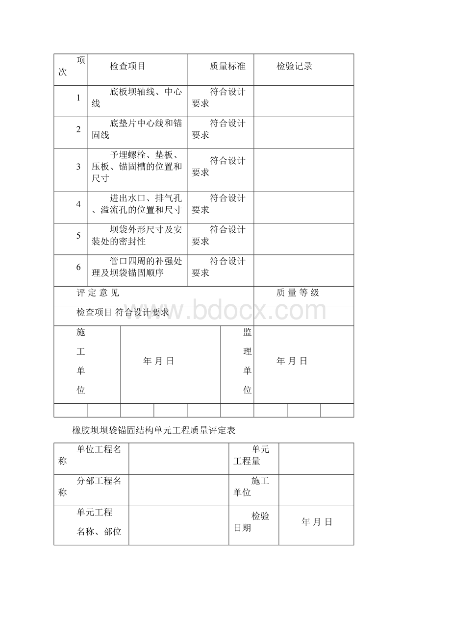 水利园林工程橡胶坝坝单元工程质量评定表.docx_第2页