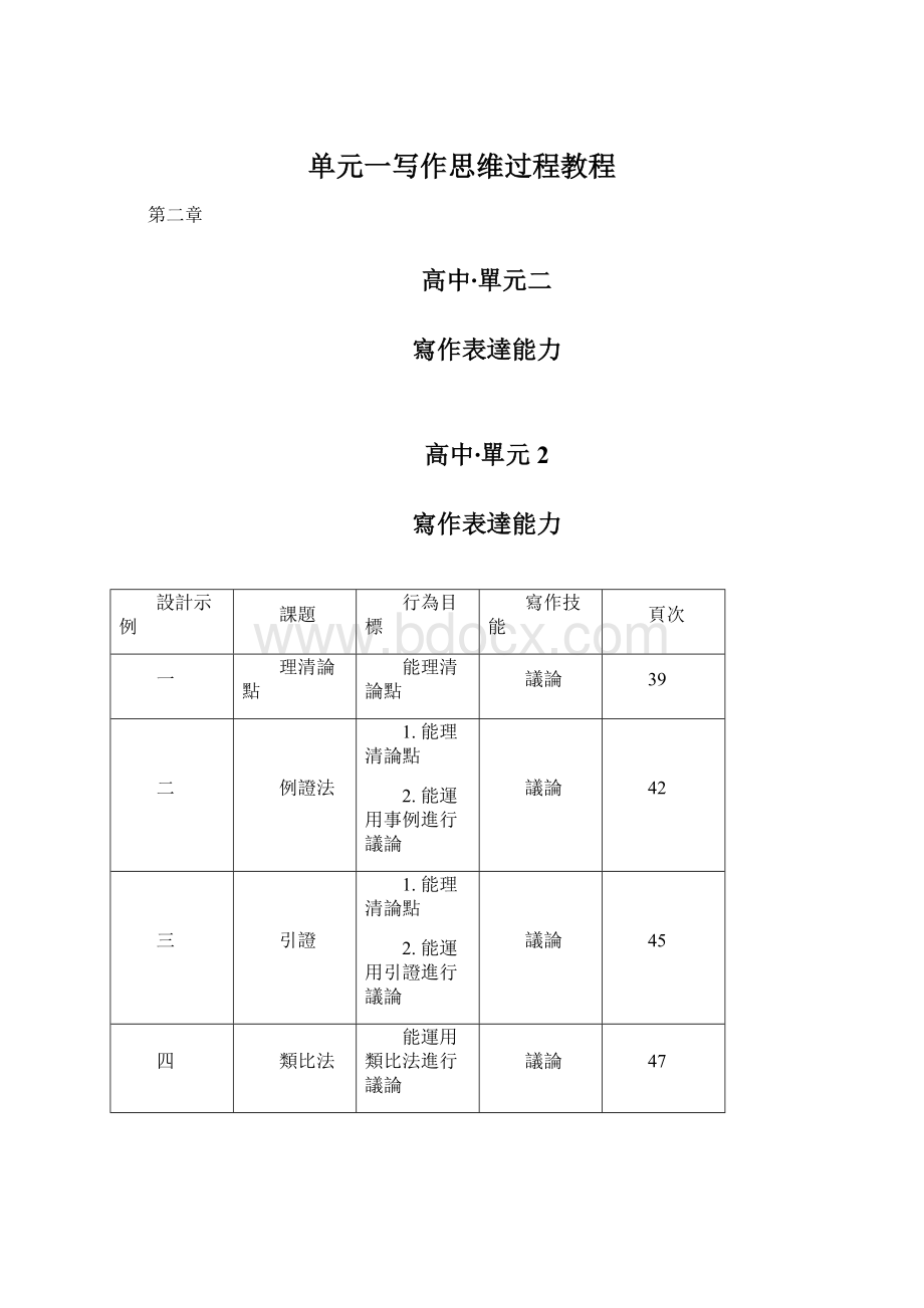 单元一写作思维过程教程Word下载.docx