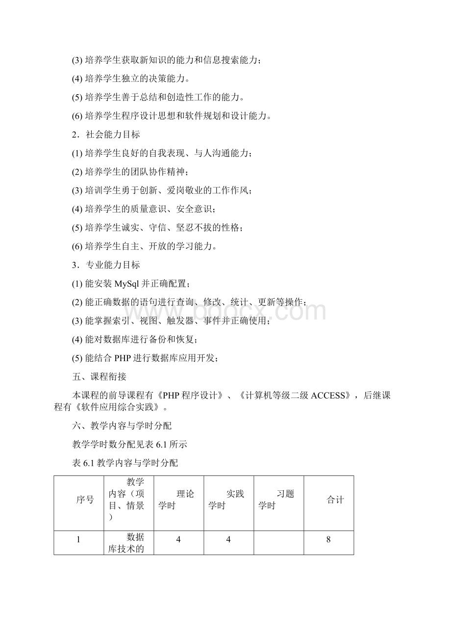 完整版102214《MySql数据库》课程标准.docx_第2页