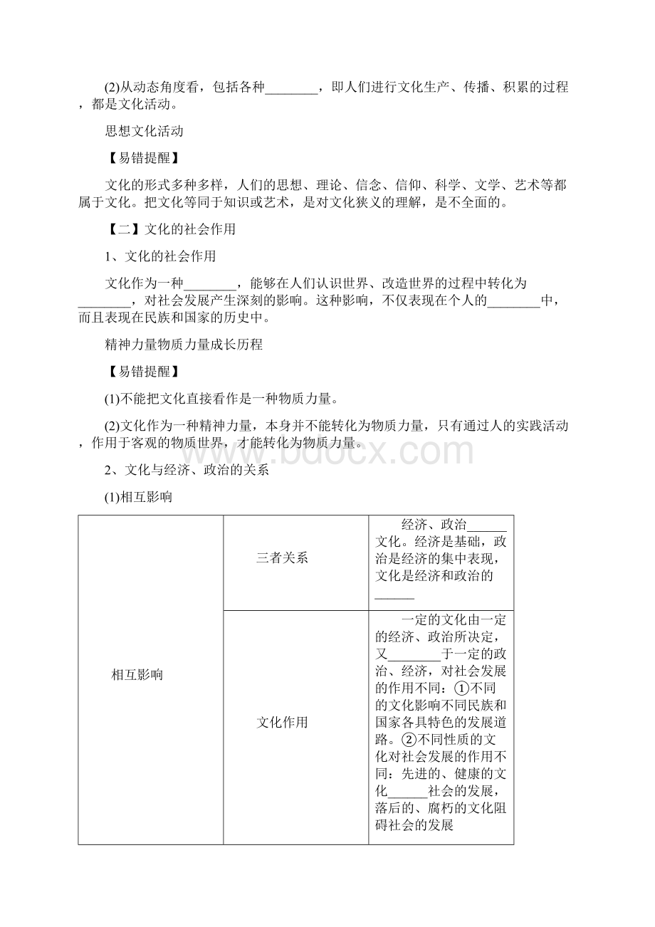 高考政治二轮练习学案第一课文化与社会教师版Word文档下载推荐.docx_第3页