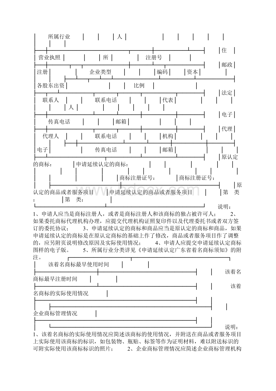 广东省著名商标延续认定申请表Word文件下载.docx_第2页