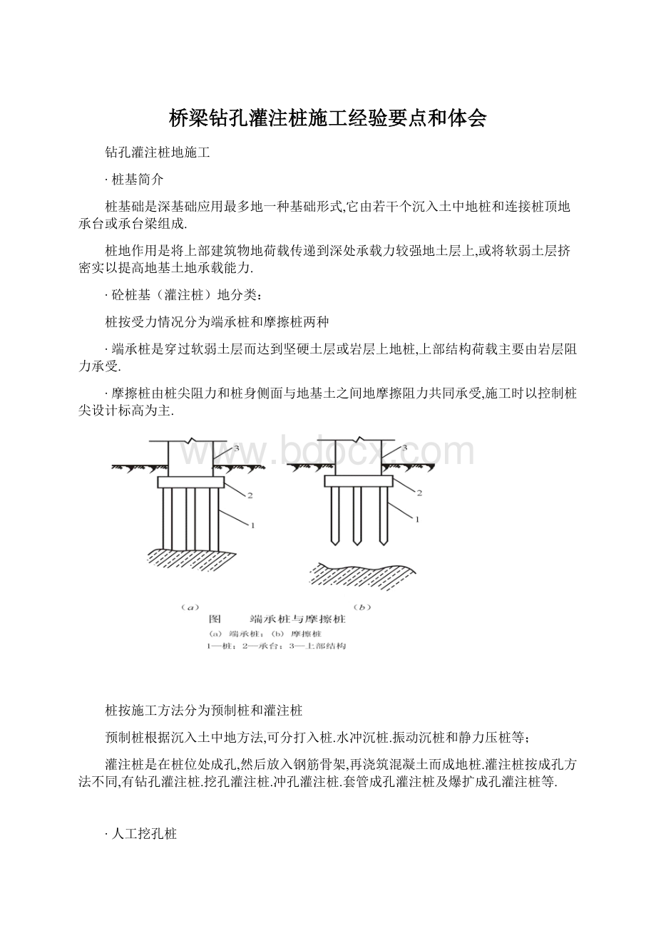 桥梁钻孔灌注桩施工经验要点和体会文档格式.docx_第1页