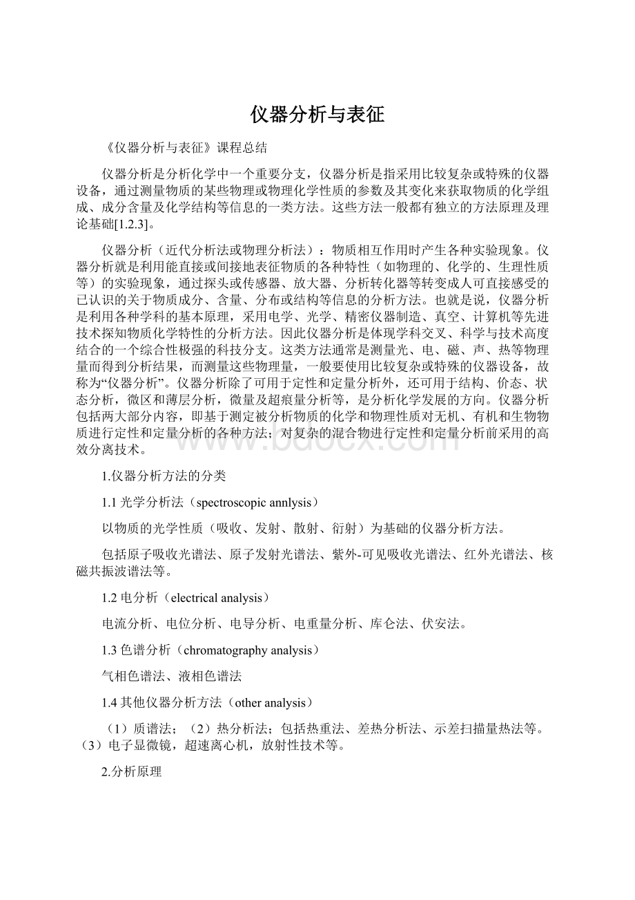 仪器分析与表征Word格式.docx