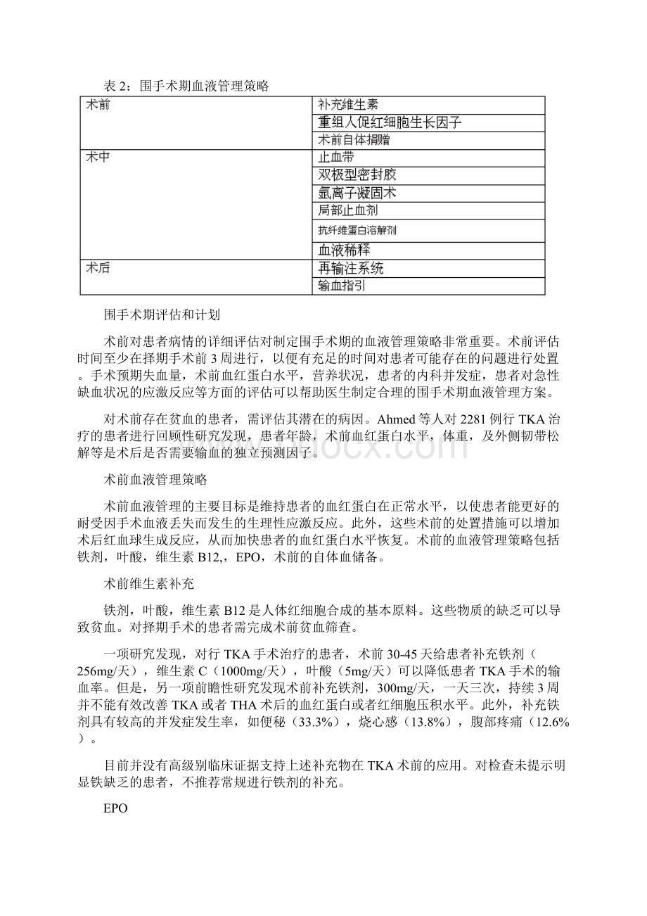 全膝置换术中血液的管理策略.docx_第2页