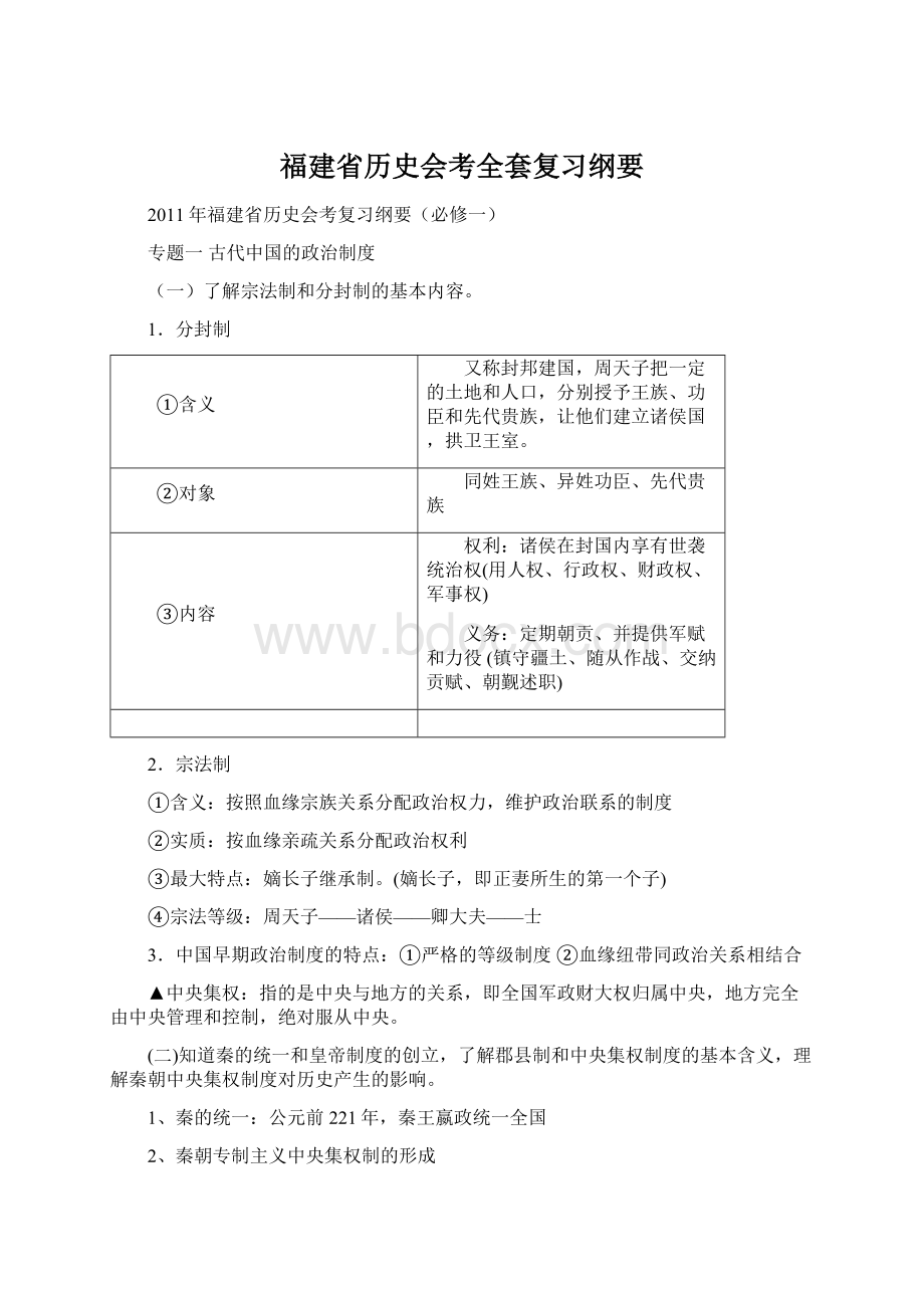 福建省历史会考全套复习纲要Word文件下载.docx_第1页