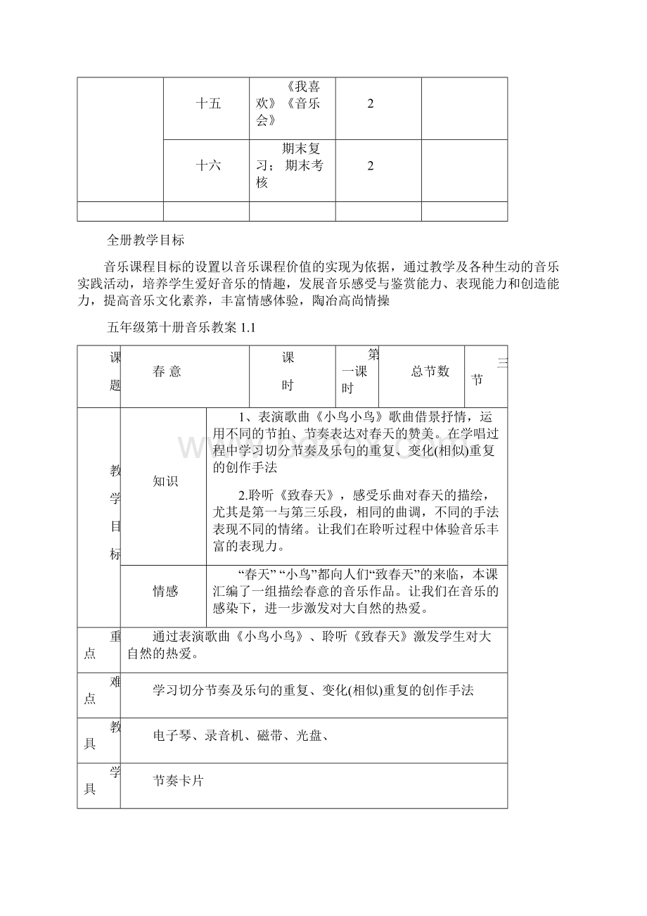 新人音版小学五年级音乐下册教案全册全1.docx_第2页