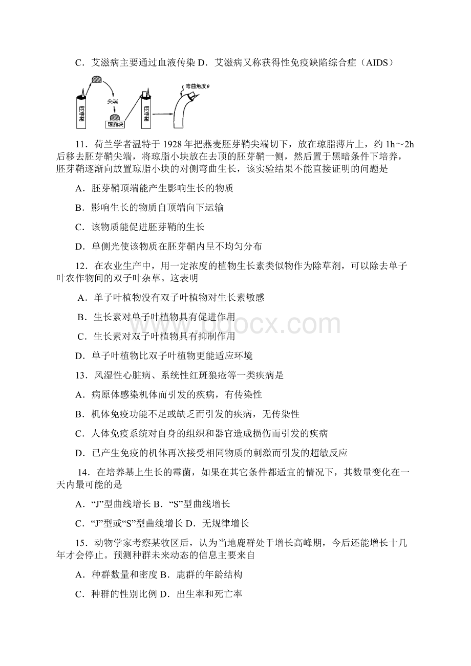 13 历史扬大附中学年高二上学期期中考试生物试题选修.docx_第3页