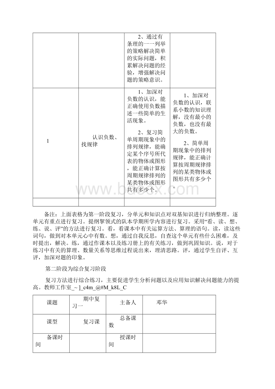 苏教版五年级上册数学期末复习教案精编doc.docx_第3页