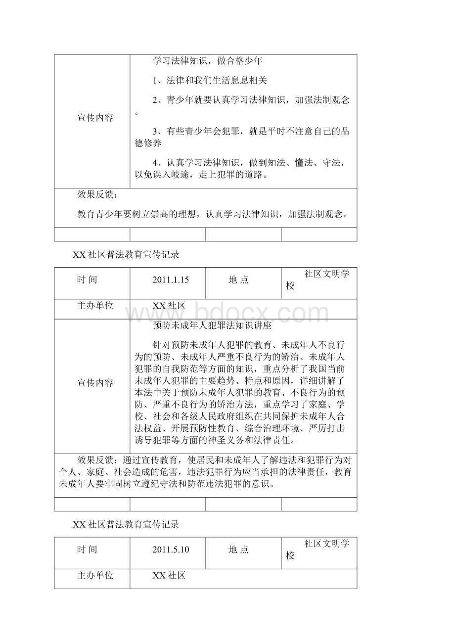 社区普法教育宣传记录Word文件下载.docx_第3页