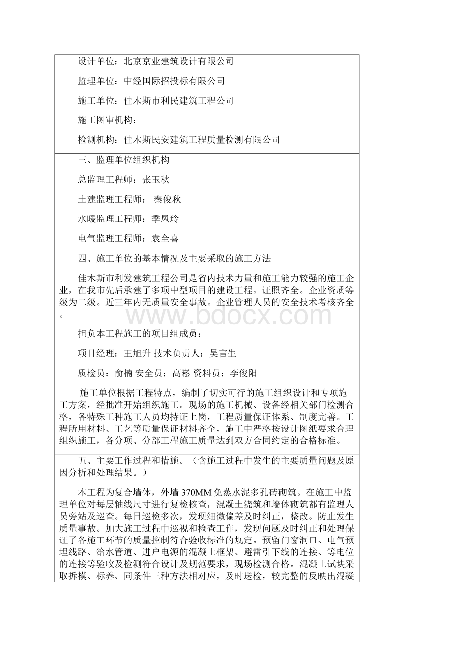 建设工程监理单位质量主体评估报告.docx_第2页