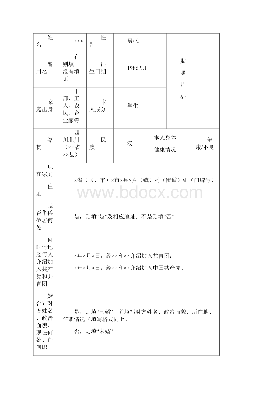 高等学校毕业生登记表模板.docx_第2页