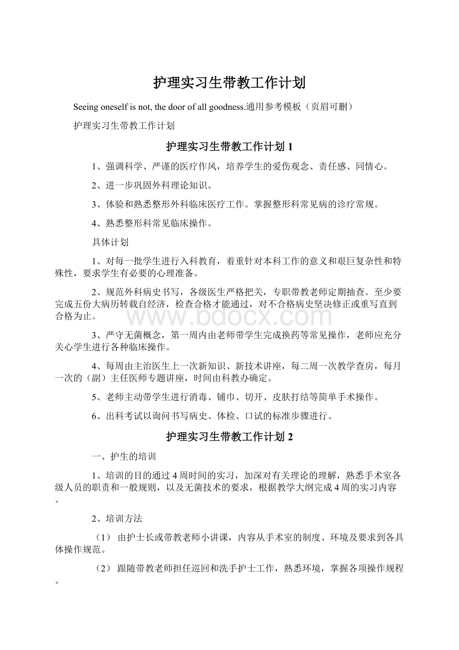 护理实习生带教工作计划.docx