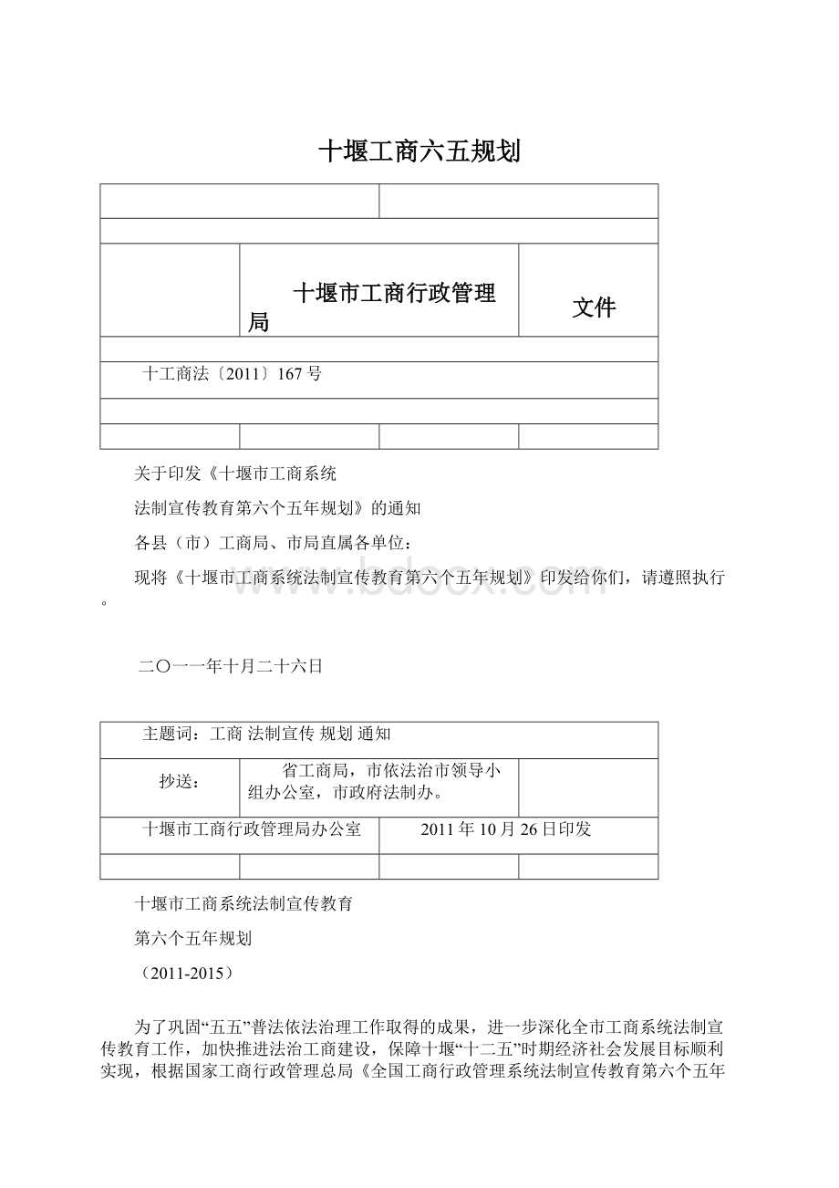 十堰工商六五规划Word格式文档下载.docx