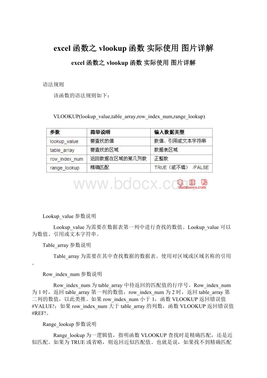 excel 函数之 vlookup函数 实际使用 图片详解Word格式.docx