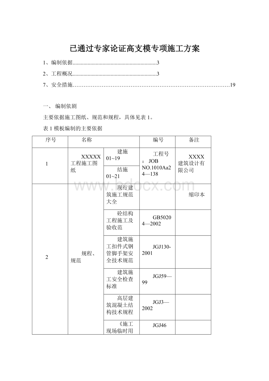 已通过专家论证高支模专项施工方案文档格式.docx_第1页