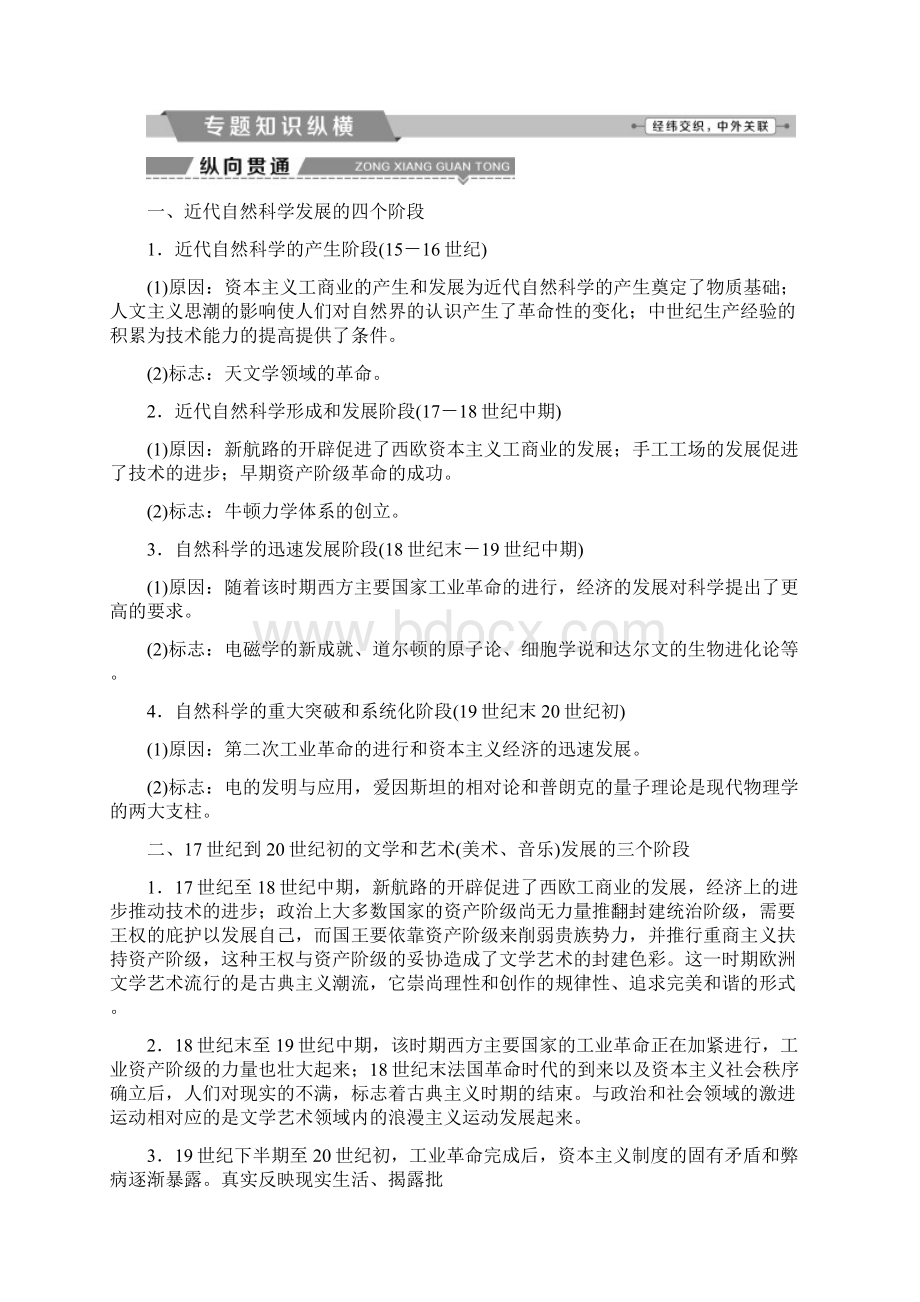 18届高三历史一轮复习专题十五近现代中外科技与文化专题整合提升新人教版.docx_第2页