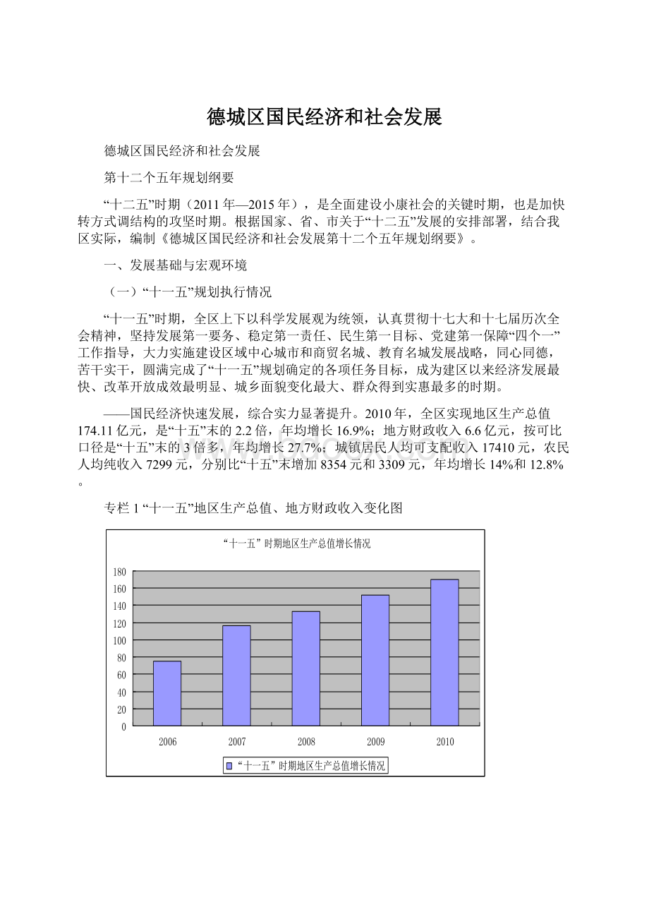 德城区国民经济和社会发展Word格式.docx