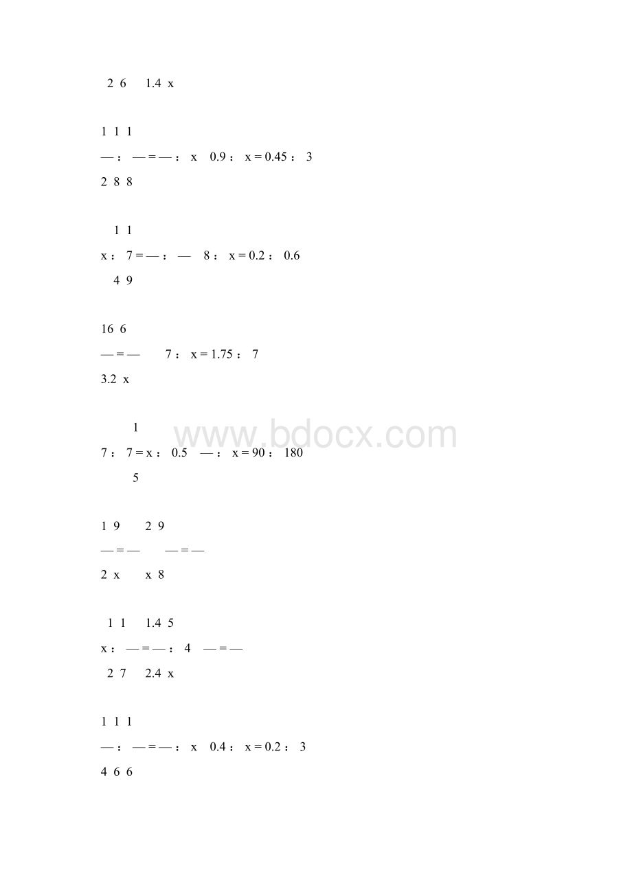 六年级数学下册解比例练习题大全78Word下载.docx_第3页