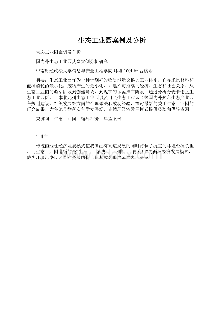 生态工业园案例及分析.docx_第1页