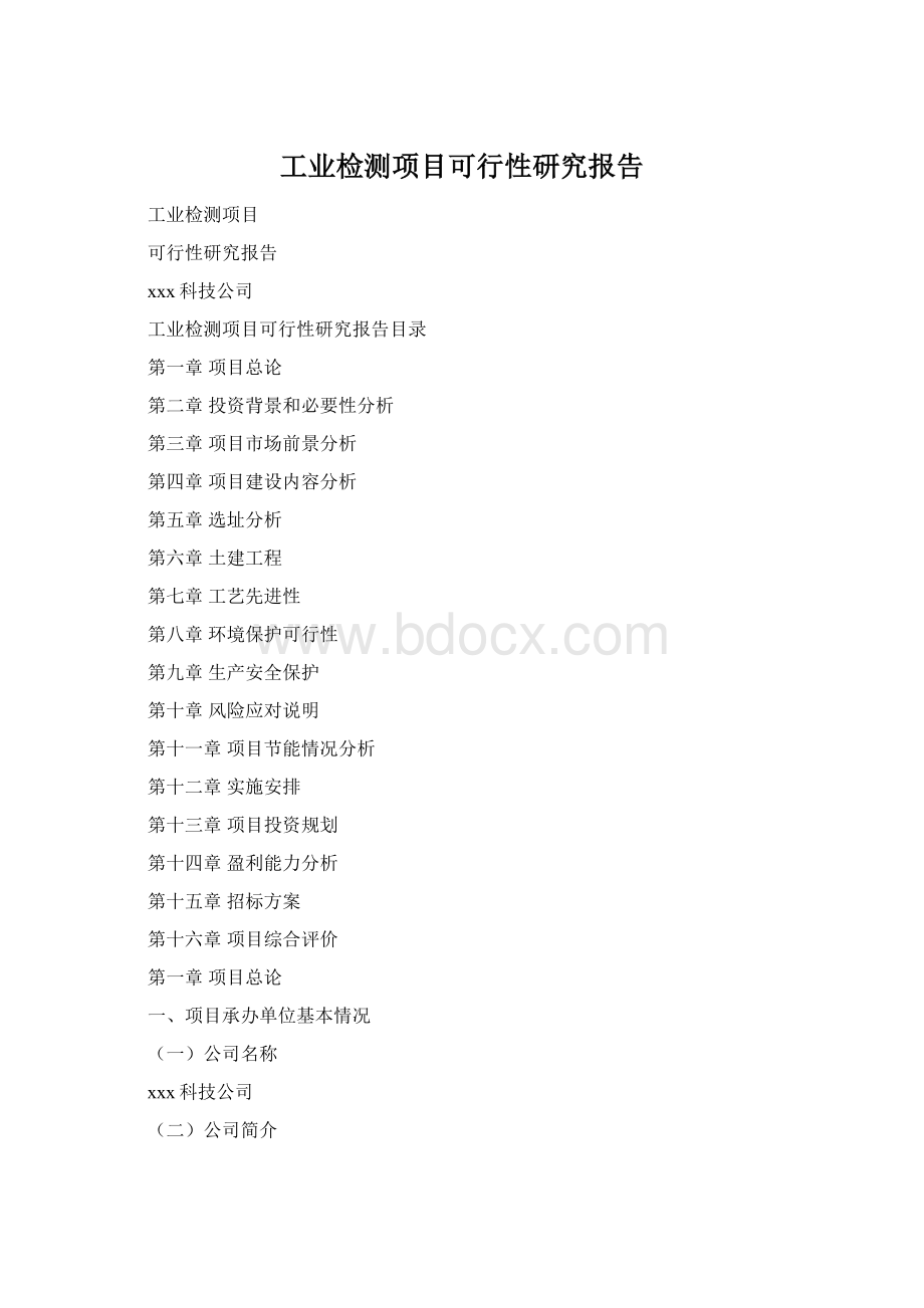 工业检测项目可行性研究报告Word格式.docx