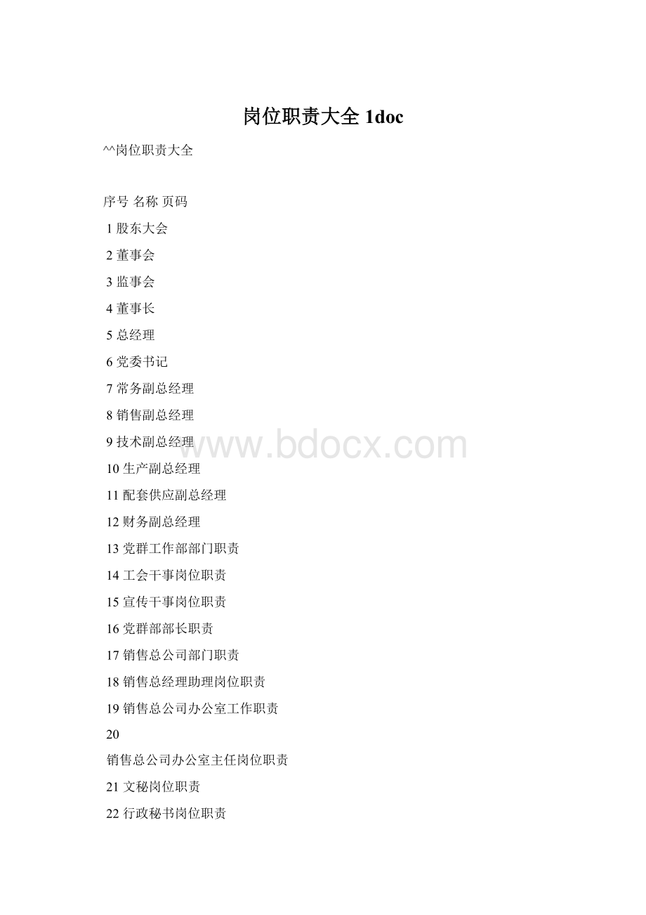 岗位职责大全1doc文档格式.docx