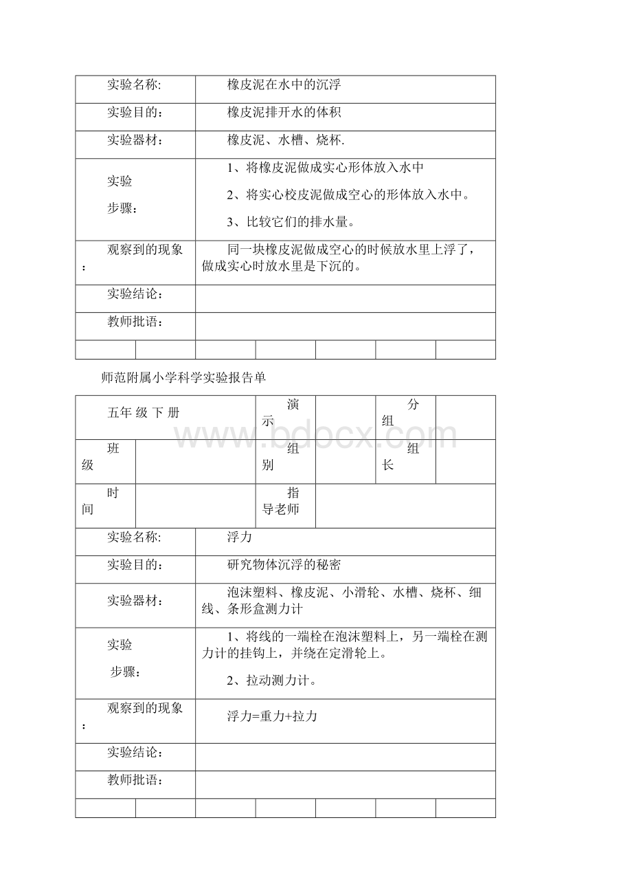 五年级下册科学实验报告单Word文档格式.docx_第2页