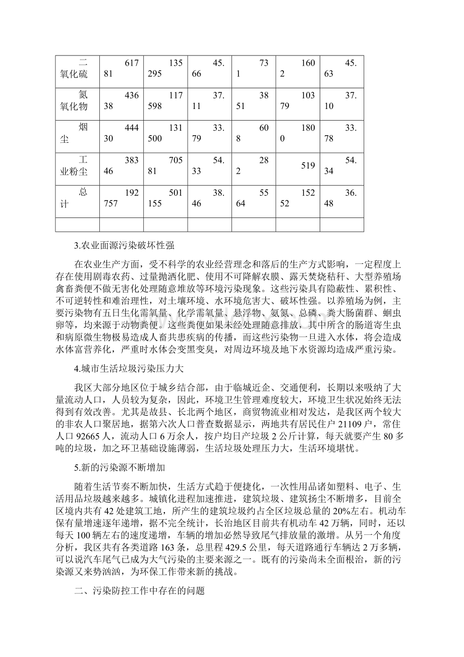 关于加强全区污染防控的调研报告最新资料docxWord文档下载推荐.docx_第2页