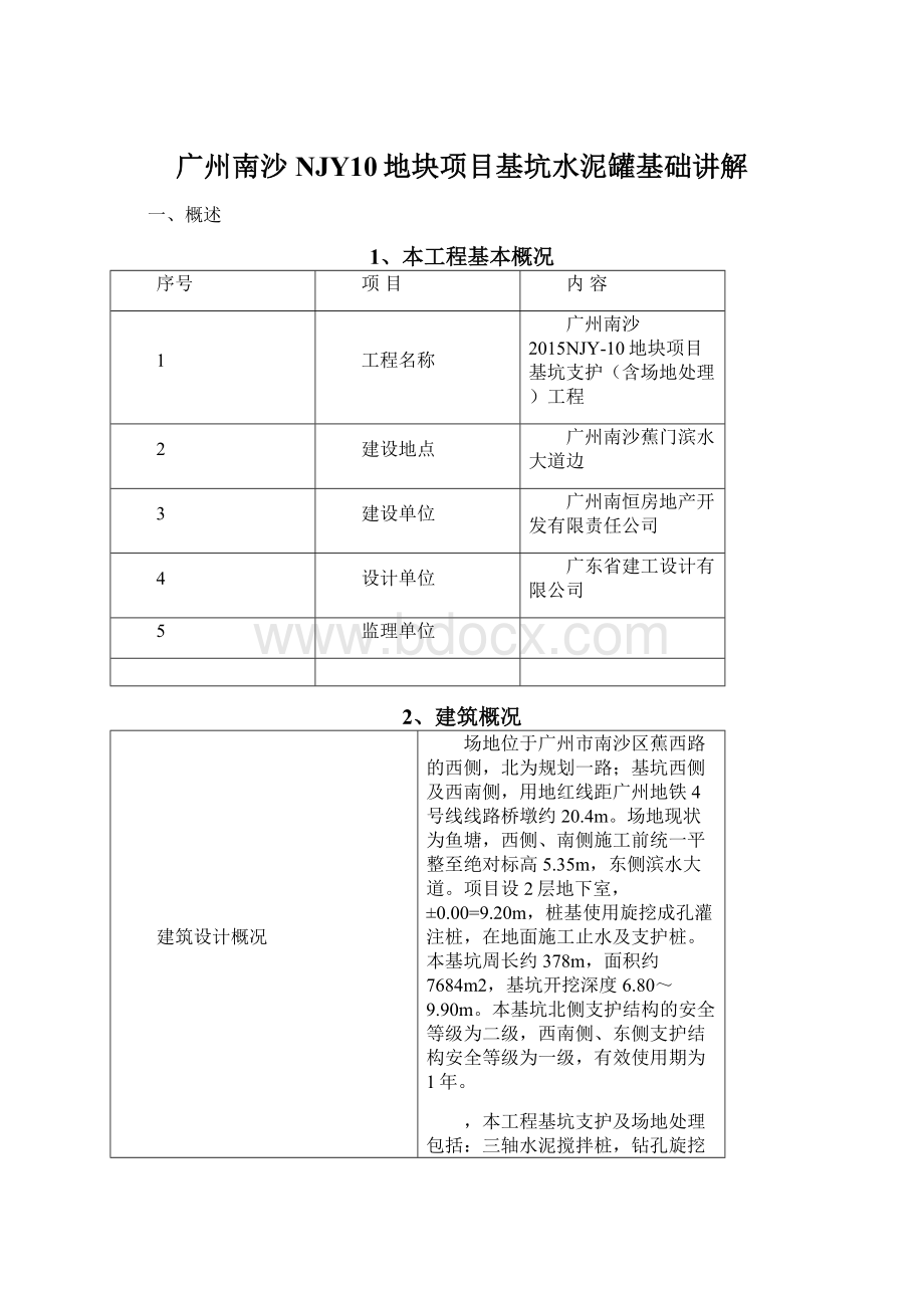 广州南沙NJY10地块项目基坑水泥罐基础讲解.docx