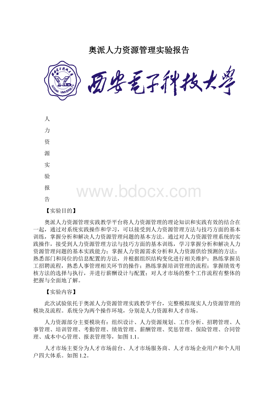 奥派人力资源管理实验报告.docx