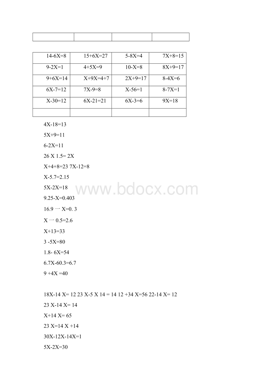 完整版小学五年级解方程计算题练习题2Word文件下载.docx_第3页