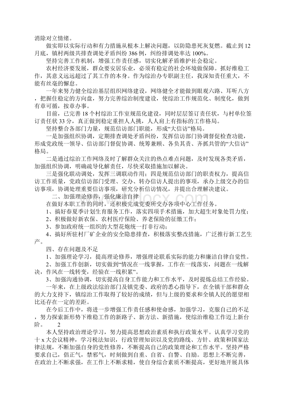 镇综治办主任述职报告.docx_第2页