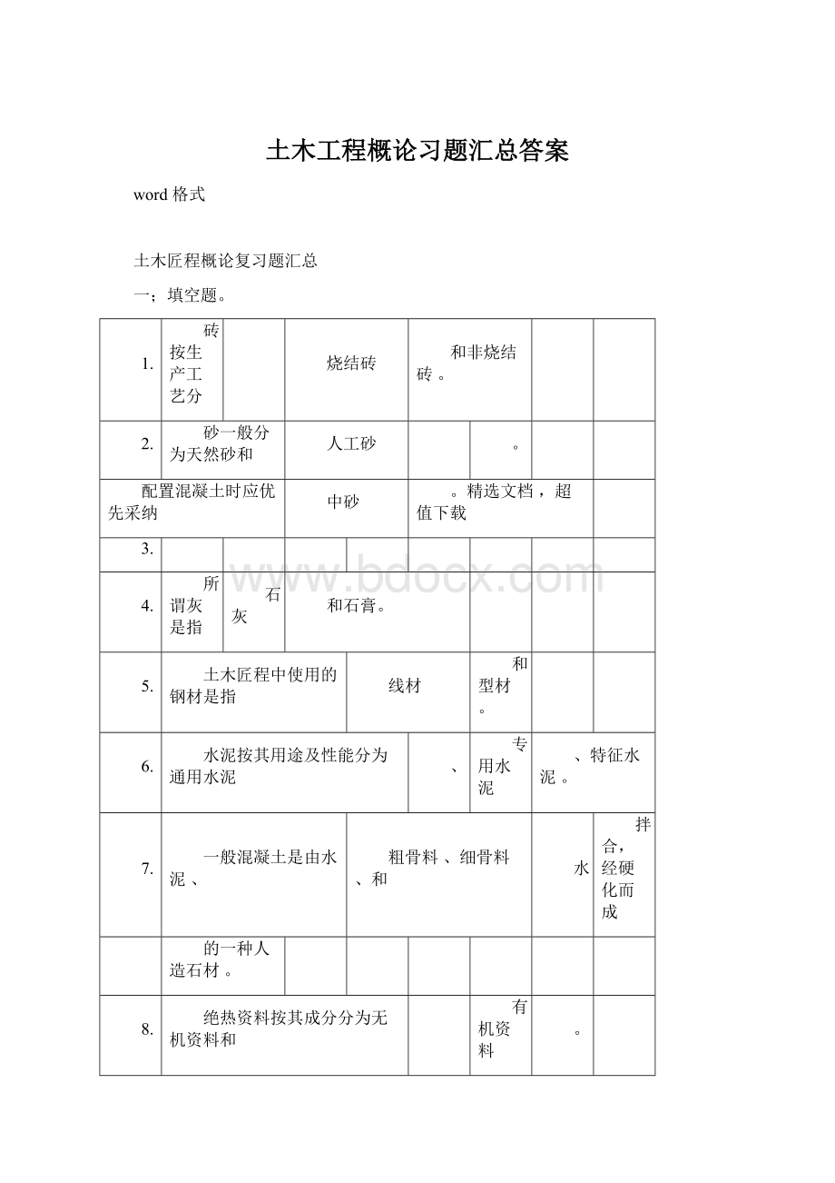 土木工程概论习题汇总答案.docx