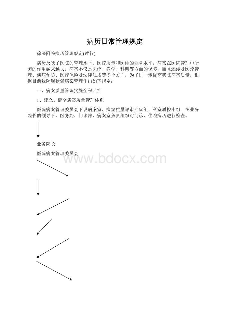 病历日常管理规定文档格式.docx_第1页