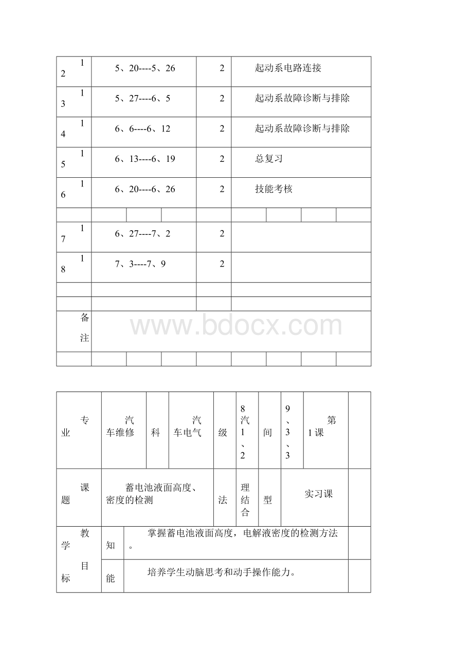 汽车电气设备构造与维修实训教案.docx_第2页